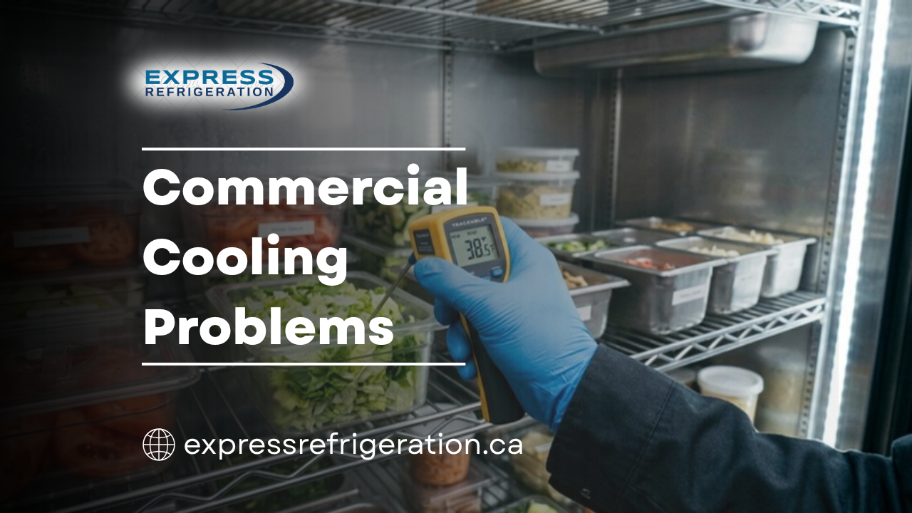 Technician repairing commercial refrigeration compressor